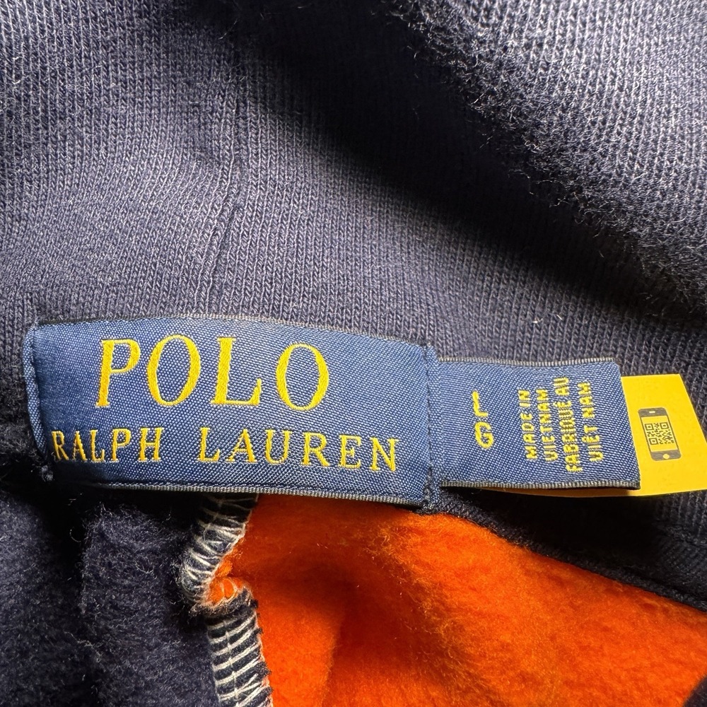 Polo Ralph Lauren Sweater Mens L Large Colorblock Hoodie Sweatshirt Flaws Stains - Picture 4 of 9